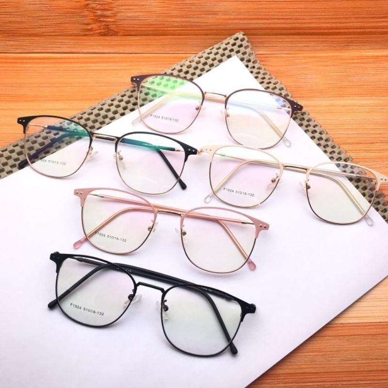 Frame kacamata 1924 citra kirana classic besi kotak fashion pria wanita