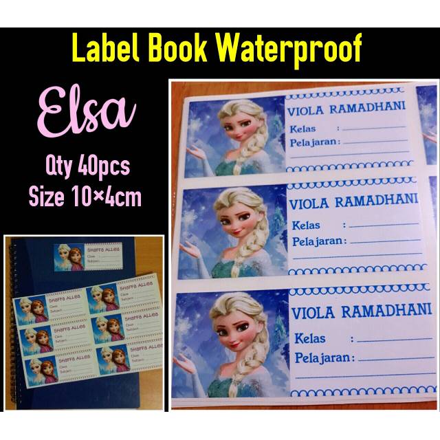 

ELSA ~ LABEL BOOK WATERPROOF / LABEL BUKU / STIKER BUKU TAHAN AIR