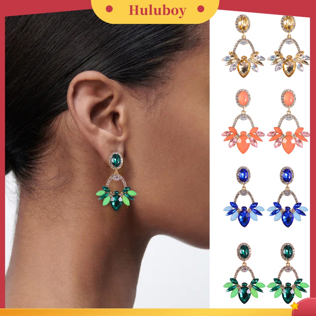 Hu Hu Hu Hu Hu Alat Bantu Pasang Kacamata♡ 1 Pasang Anting Tusuk Gantung Wanita Bentuk Tetesan Air Hias Glitter Anti Alergi Untuk Banquet