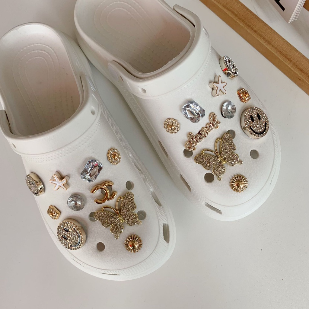 Crocs Jibbitz Aksesoris Gesper Sepatu Bentuk Kupu-Kupu Untuk Pria Dan Wanita Charms