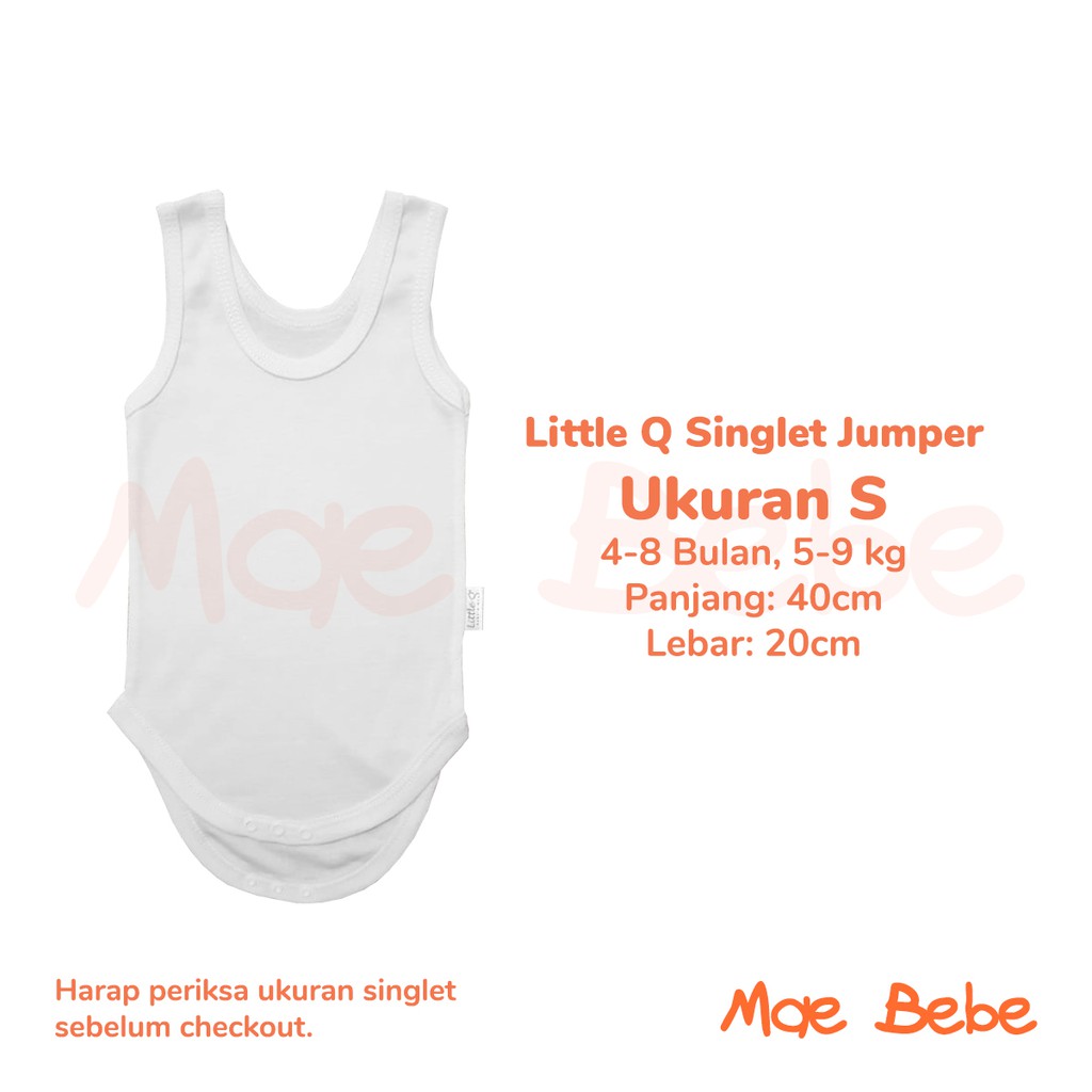 [Size S] Little Q Singlet Jumper Baby Kaos Dalam Bayi 4-8 Bulan