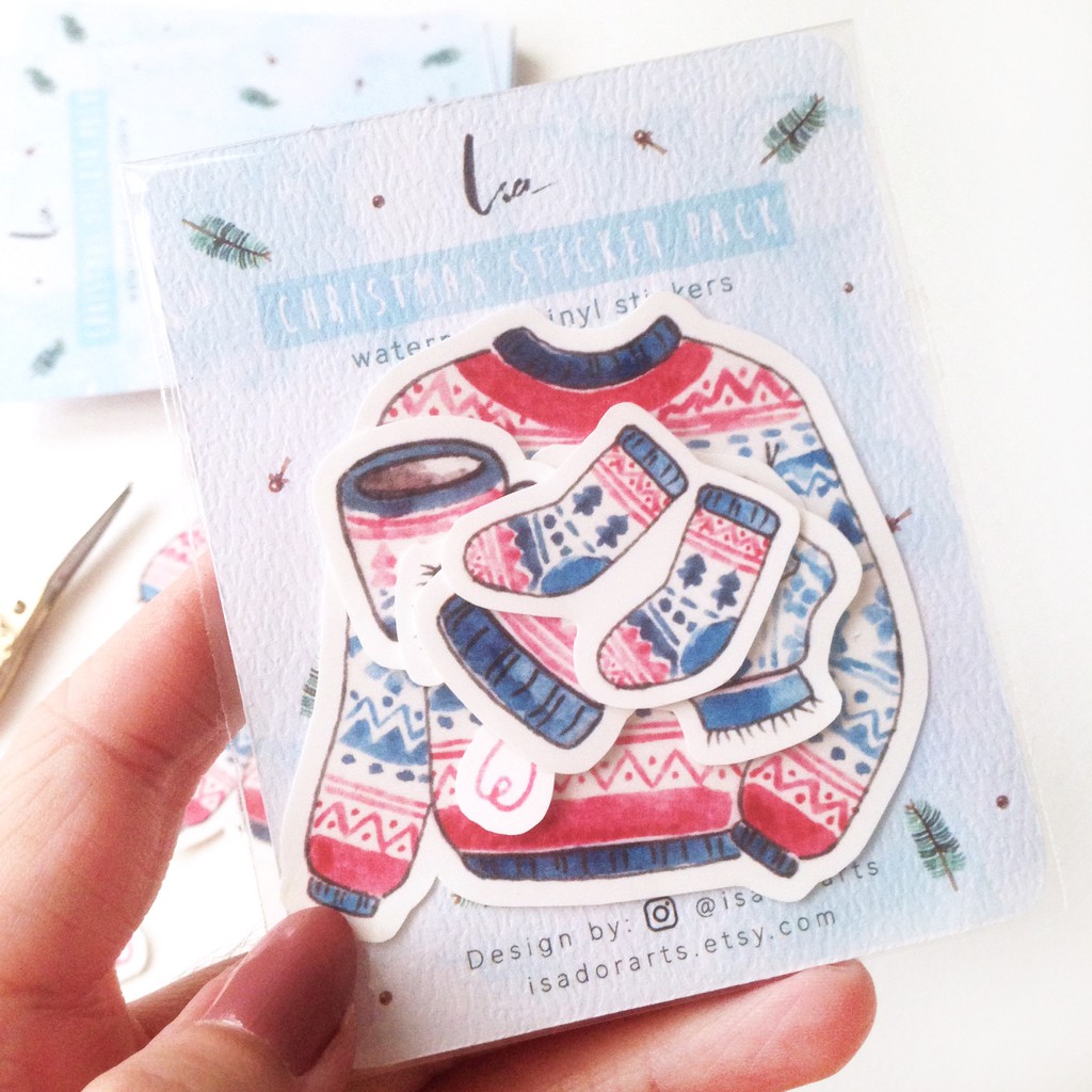 

Stickers Natal Christmas Xmas Sticker Set Lucu Unik - Sweater