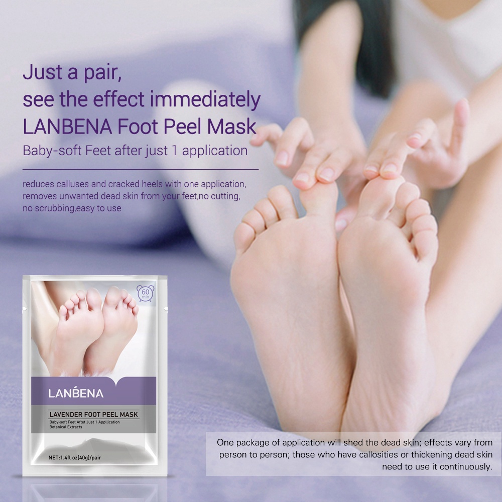 LANBENA Masker Kaki Lavender Foot Peeling Mask Foot Mask Remove Dead Skin Peeling Foot Care Peeling