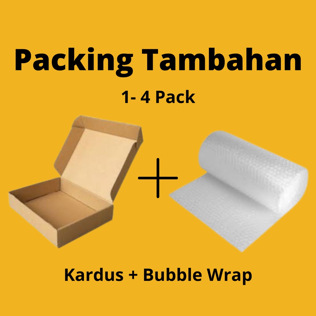 

Packing Tambahan Kardus & Bubble Wrap (Opsional) 1-4 Pack by Cane RawtheR