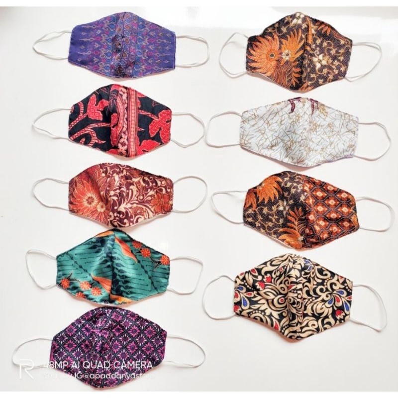 Masker kain motif batik 2ply bisa di cuci