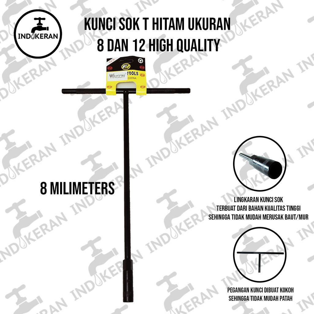 INDOKERAN - Kunci Sok T Hitam - High Quality