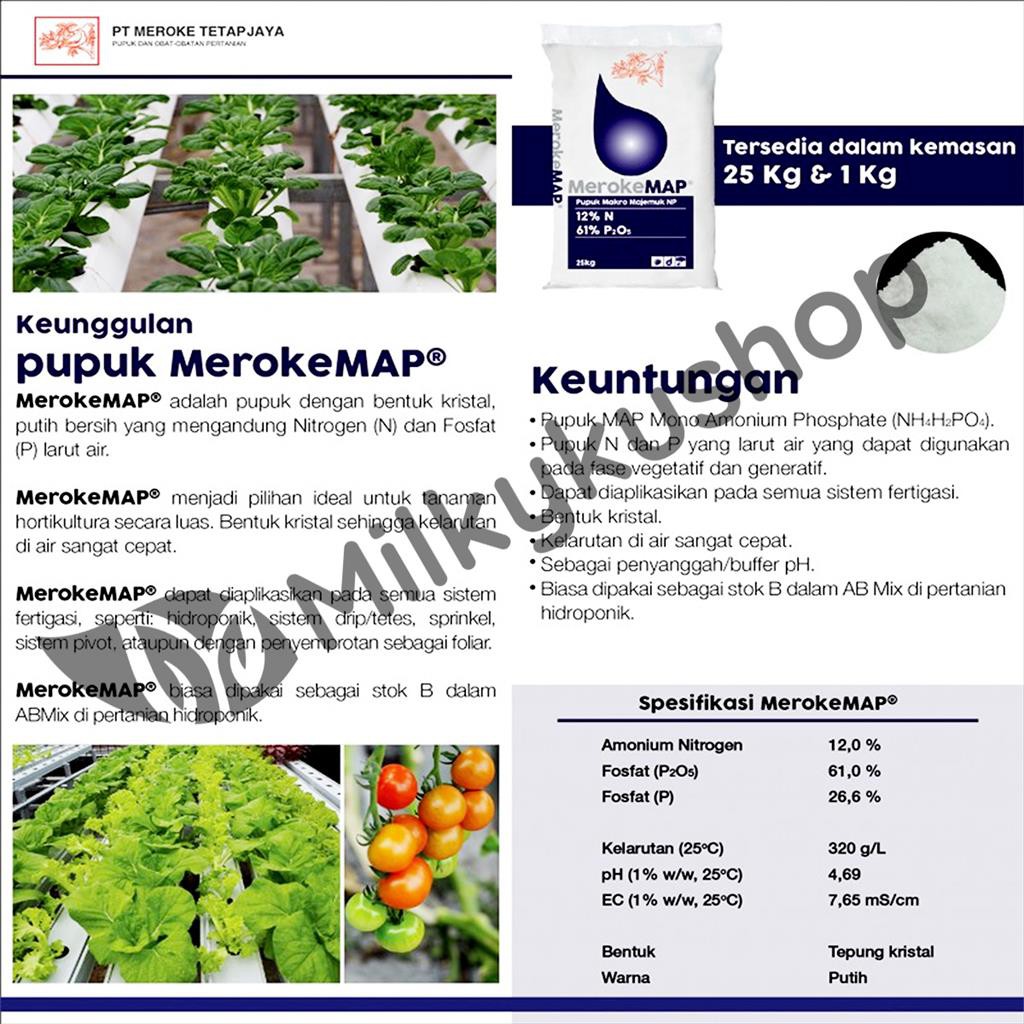 PUPUK MEROKE MAP 25 KG KEMASAN PABRIK VIA GOSEND GRAB