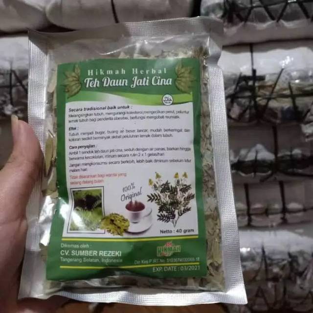 

Teh Daun Jati Cina / Teh Daun Jati Cina Hikmah 40 gr / Teh Diet / Teh Pelangsing / Teh Peluntur