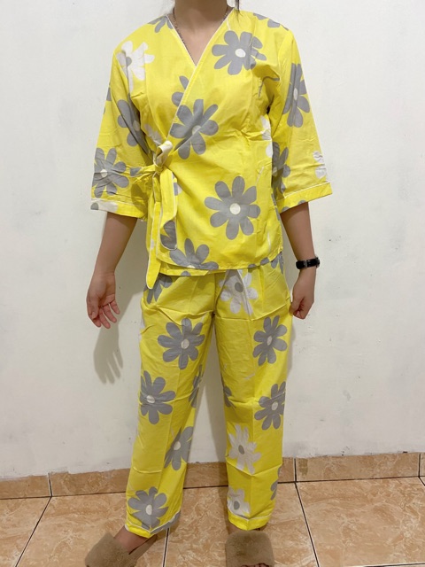 JC- Set piyama Kimono premium 7/8 / Kimono set kekinian / Piyama wanita murah