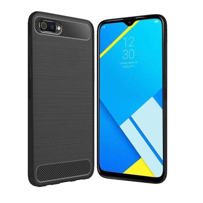 REALME C15/C12/C11/NARZO/C2/C3/C1/X/XT/X2 PRO/REALME 3/3 PRO/REALME 2/2 PRO CASE SOFTCASE CARBON ipaky karbon silikon hitam