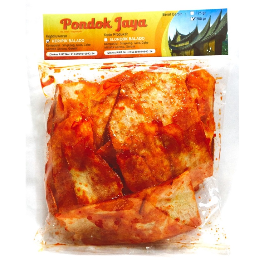 

kripik balado panjang (200gr) pondok jaya - kripik singkong pedas