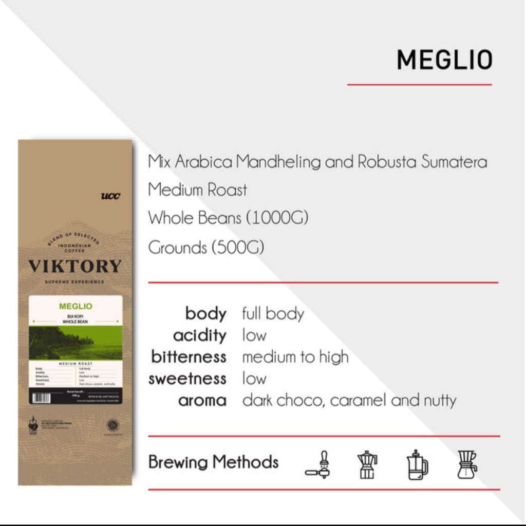 

Viktory Whole Bean Coffee - Meglio 1kg