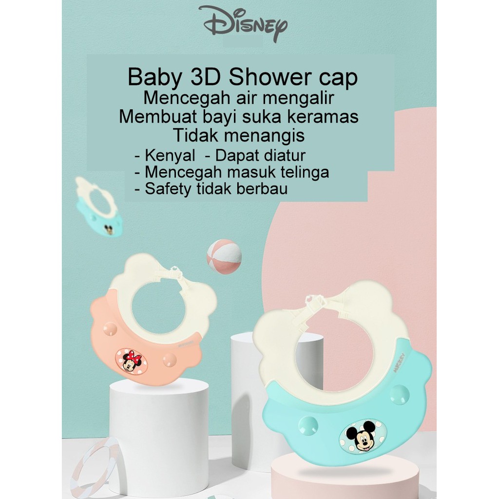 Adjustable Baby Shower Hat Cartoon Shampoo Caps topi keramas bayi ORI