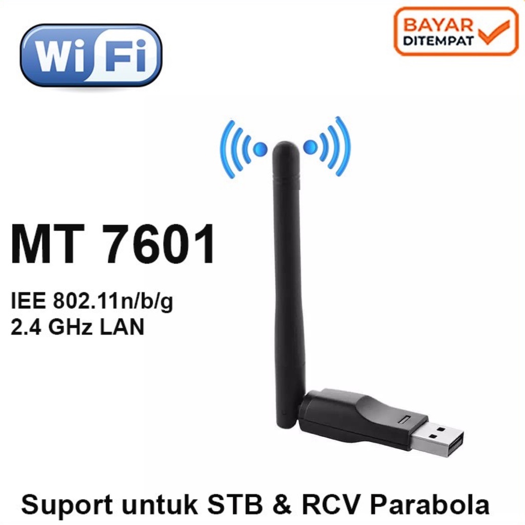 Dongle Wireless MT-7601 USB WIFI Adapter Bisa untuk STB Antena Sumpit 150Mbps 802.11n Antena Receiver Parabola dan Set Top Box