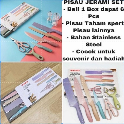 PISAU SET STAINLEES KNIPE ANTI LENGKAP IAI 6 PCS/PERALATAN MASAK PISAU