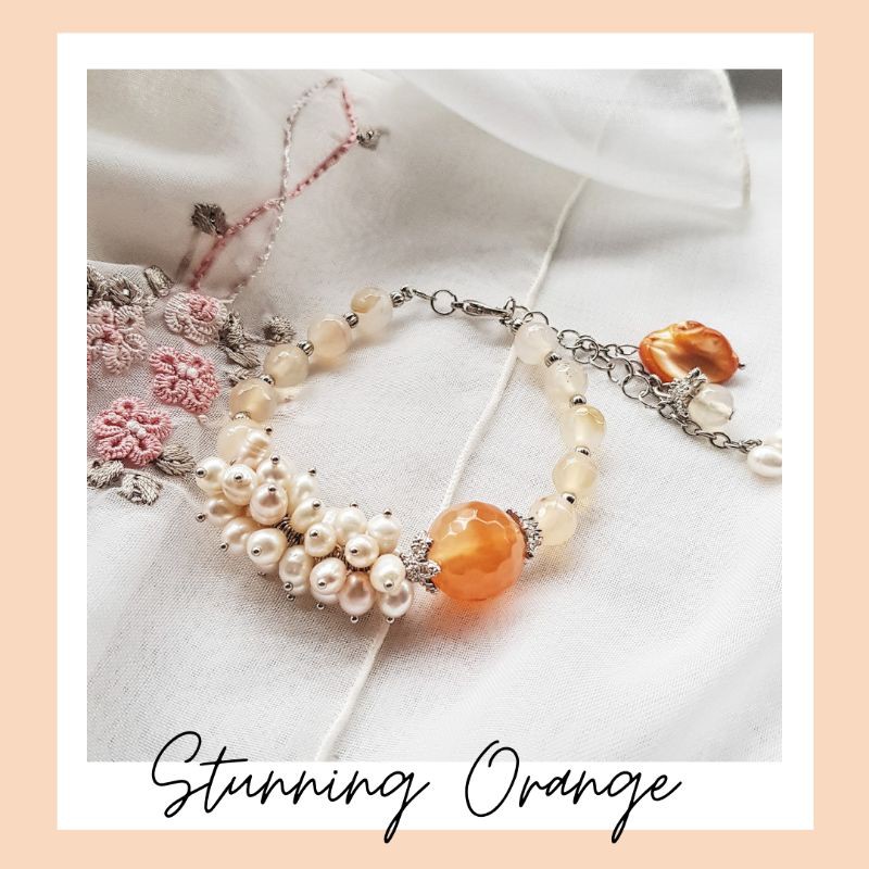 Gelang Mutiara Lombok/ Gelang Mutiara Mix Batu/ Gelang Batu