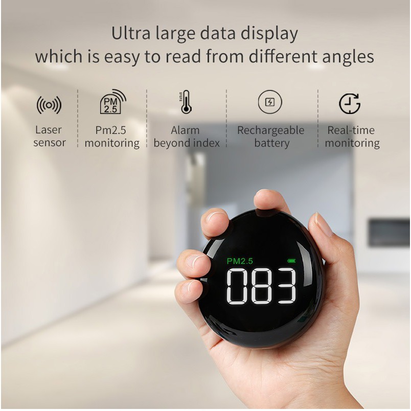 NOKLEAD Air Quality Monitor PM 2.5 Real Time - Indikator Kualitas Udara Portable