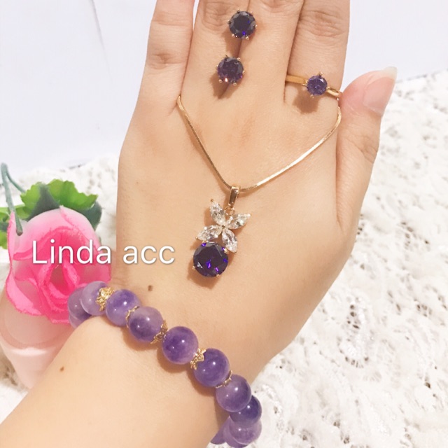 set giok warna ungu gelang giok karet 88
