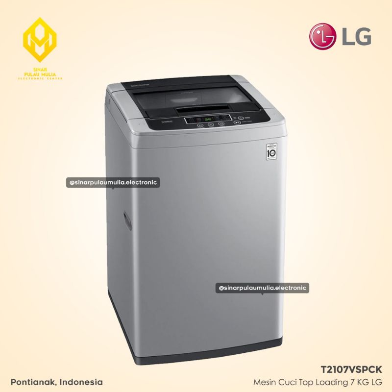 LG Mesin Cuci Top Loading 7 KG Inverter - T2107VSPCK / T 2107 VSPCK / T 2107VSPCK