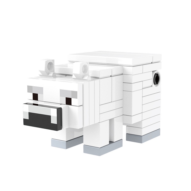 1pc / set Mainan Balok Bangunan Karakter Minecraft Phantom Strider Polar Bear Agent Vex Cat Dolphin Untuk Anak Laki-Laki