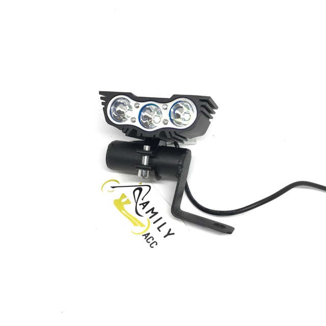 Breket Dudukan Di Spion Lampu Tembak Sorot + Lampu Tembak Cree OWL Ultrafire 3 LED Motor Universal