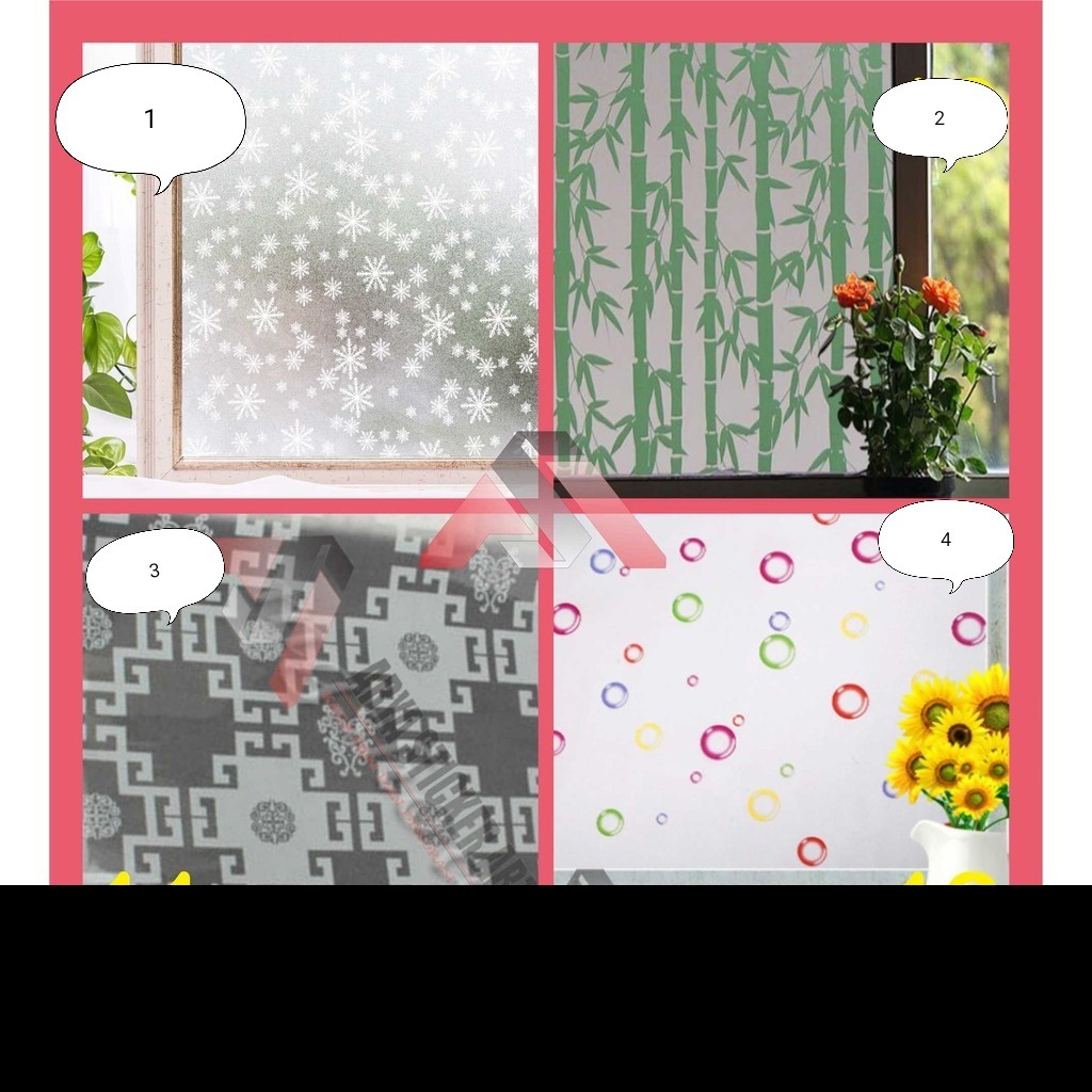 STIKER KACA MOTIF / STIKER KACA JENDELA MOTIF