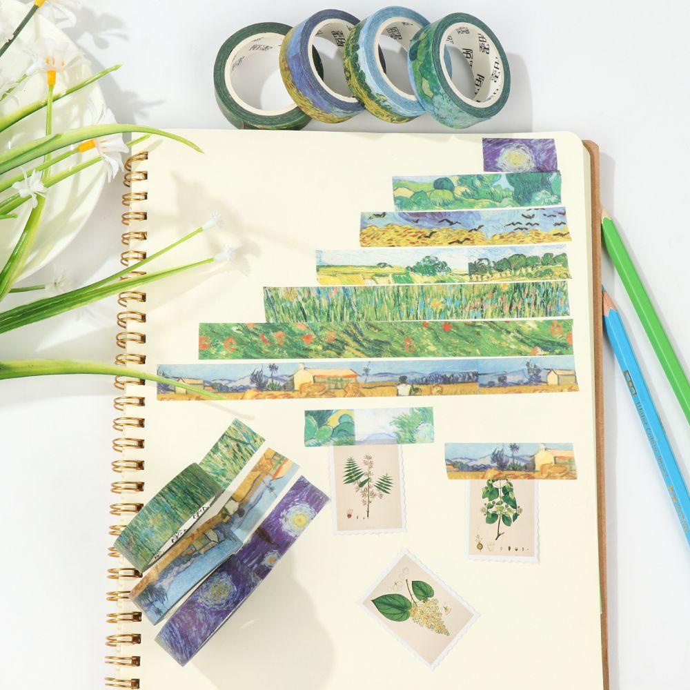 Lukisan Van Gogh Nanas Perlengkapan Sekolah Scrapbooking DIY Kertas Perekat