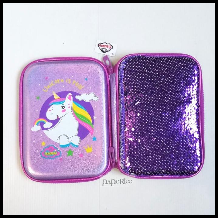 

Kotak Pensil Smiggle Sequin Merk Sansan Wawa Hologram