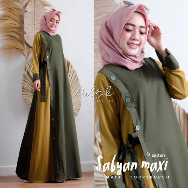 Sabyan Maxy /Dress Wanita / Kasual/ Wanita Muslim /Gamis Syari/ Bisa Cod-1
