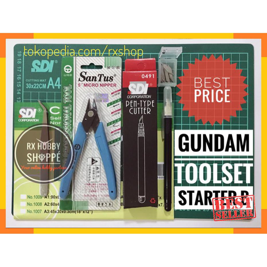 

Toolkit Starter set gundam tang pinset marker pen cutter cutting mat