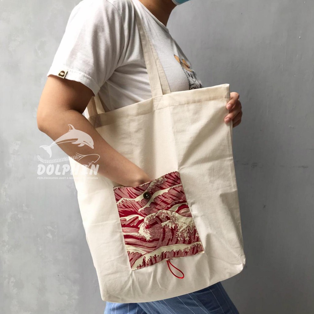 Tas Belanja Lipat Tote Bag Shopping Bag Blacu Tebal ukuran Tas Belanja Lipat Tote Bag Shopping Bag Blacu Tebal ukuran
