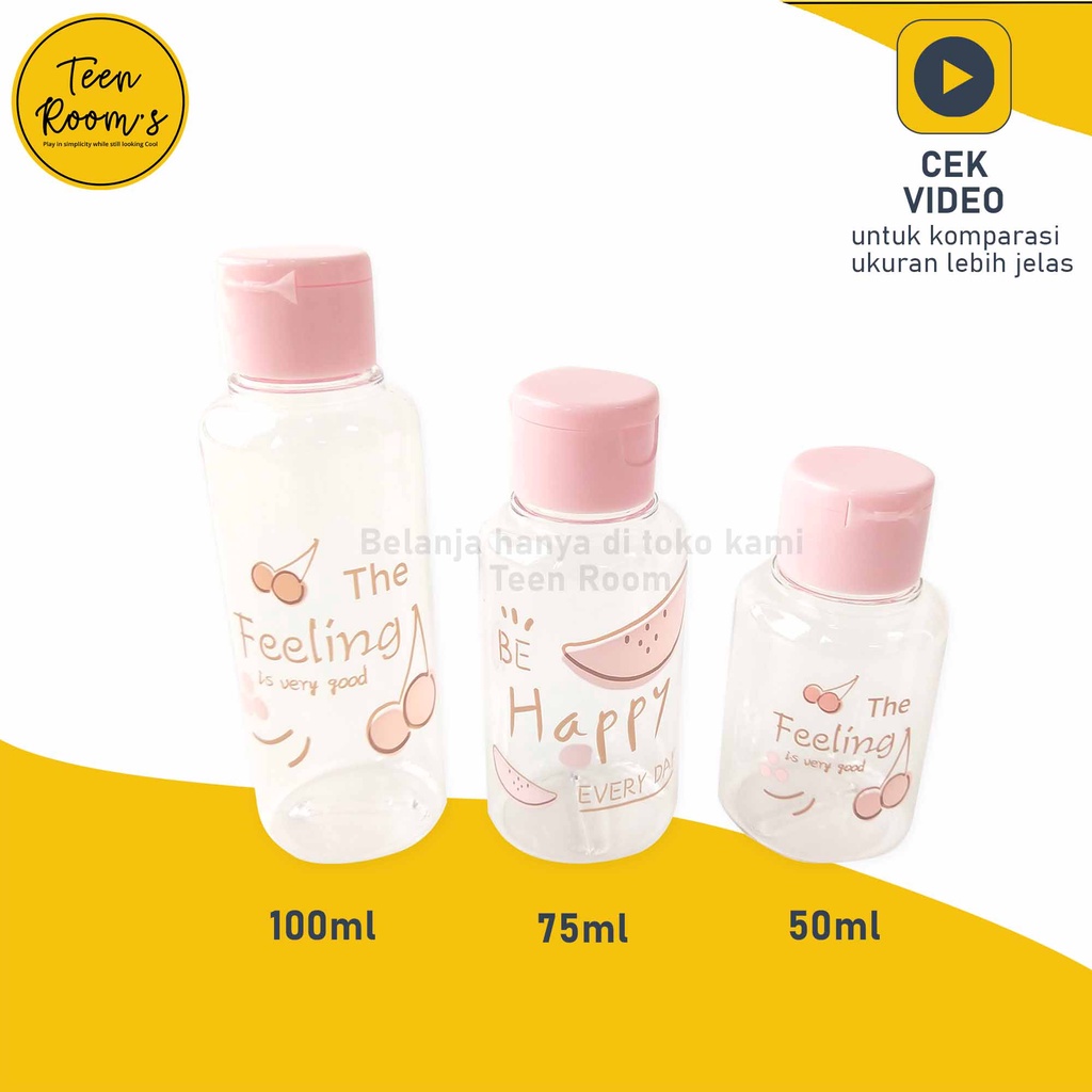 TEEN ROOM | Botol Spray / Flip Top / Pump Kosongan Lucu Travel Friendly untuk isi Kebutuhan Toiletries