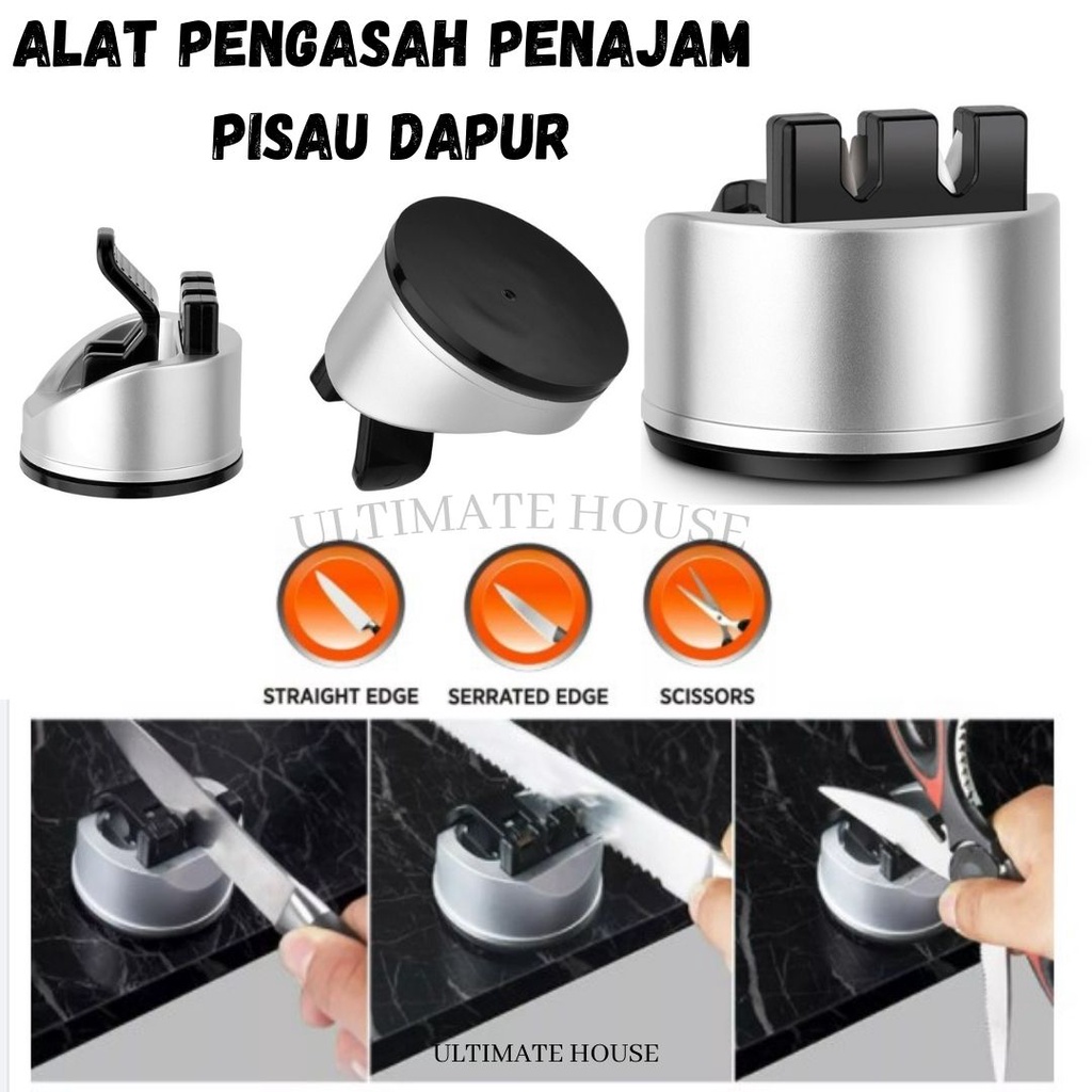 Alat Pengasah Pisau Dapur Penajam Pisau Suction Pad Knife Sharpener