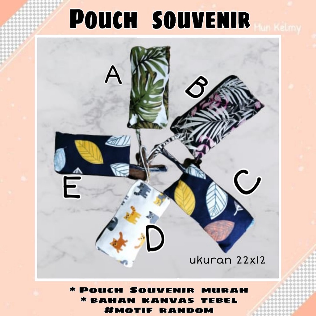 GROSIR SOUVENIR DOMPET KANVAS MOTIF | WEDDING SOUVENIR POUCH UKURAN 22X12CM | HAMPERS