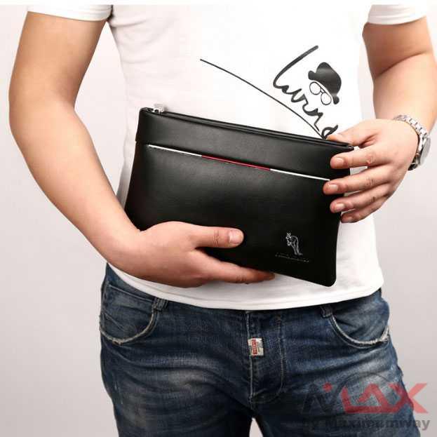 Rhodey 100% ORIGINAL ori Tas Genggam besar Dompet Kulit asli sapi Import kerja kantor pria 1