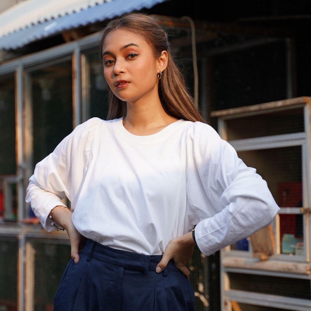 Agni - Cherie Tee White - T-Shirt (Kaos) Wanita Putih