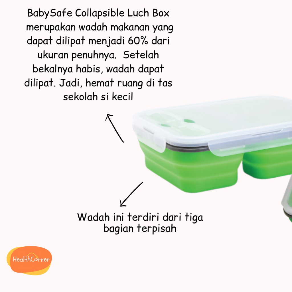 Babysafe Lunch Box 3 parts- Green