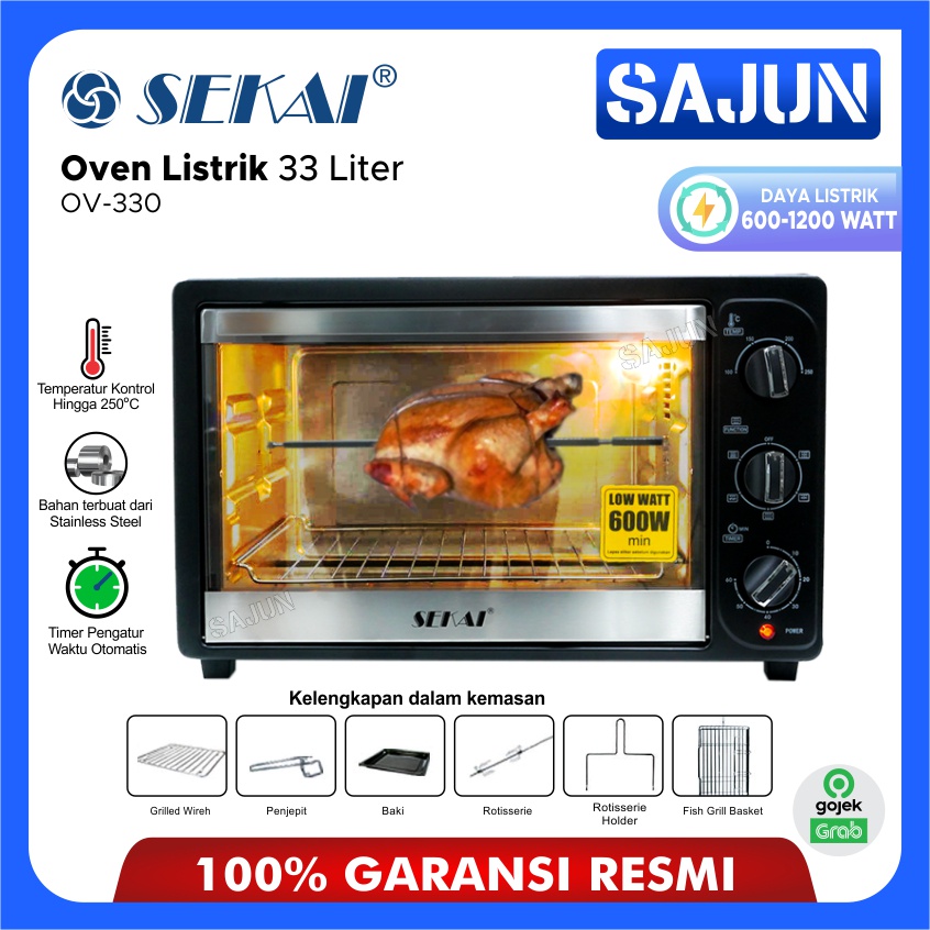 SEKAI Electric Oven 33 Liter OV330 Oven Listrik Rotiserie OV-330