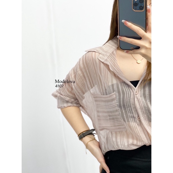 MDLV ~ 4107 SELENA SHIRT CHIFFON SHIRT KEMEJA CHIFFON IMPORT KEMEJA SALUR BLOUSE WANITA FASHION IMPORT