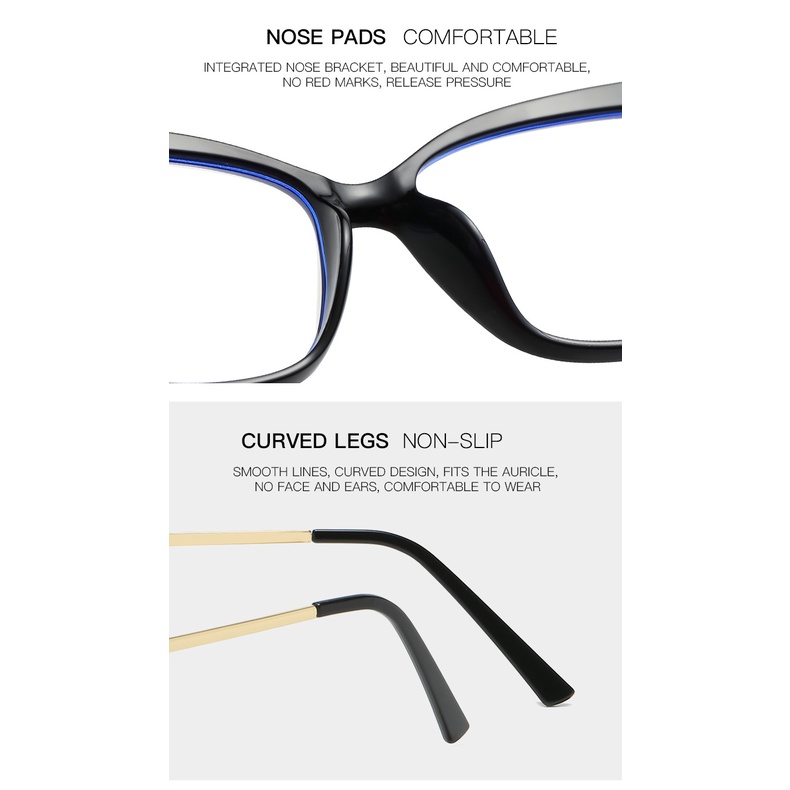 Kacamata Cat Eye Anti Radiasi Gaya Eropaamerika Untuk Wanita Tr90