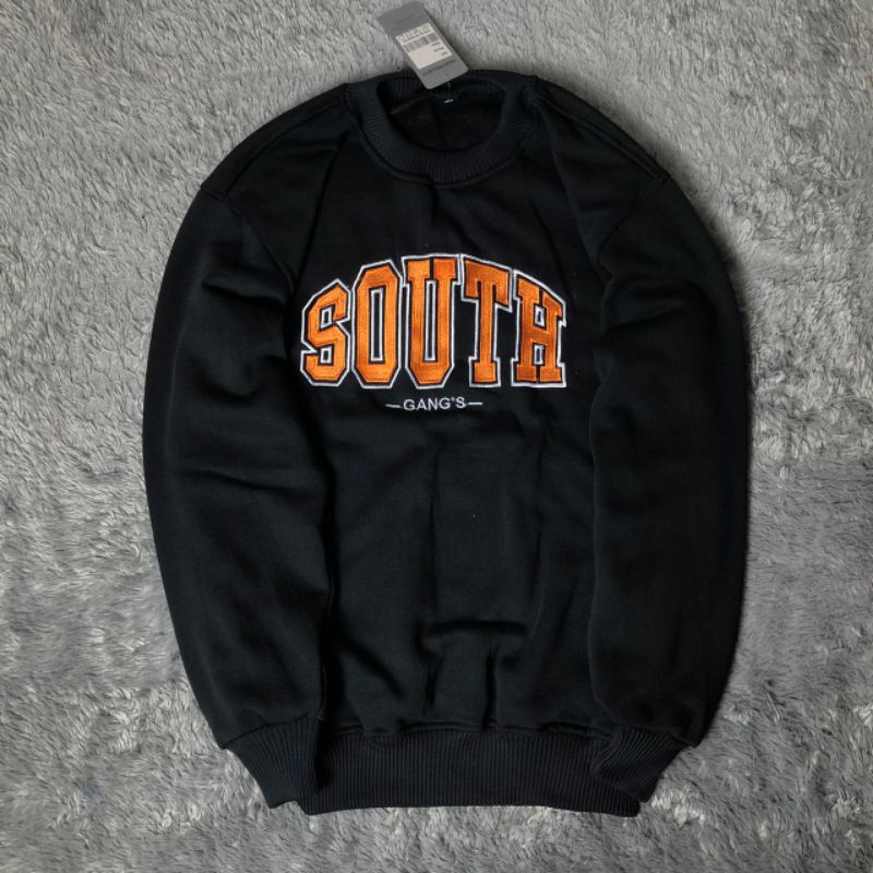 SWEATER CREWNECK BORDIR WEST BORDIR/ CREWNECK OBLONG SOUNTH BORDIR/PRIA/WANITA/COD