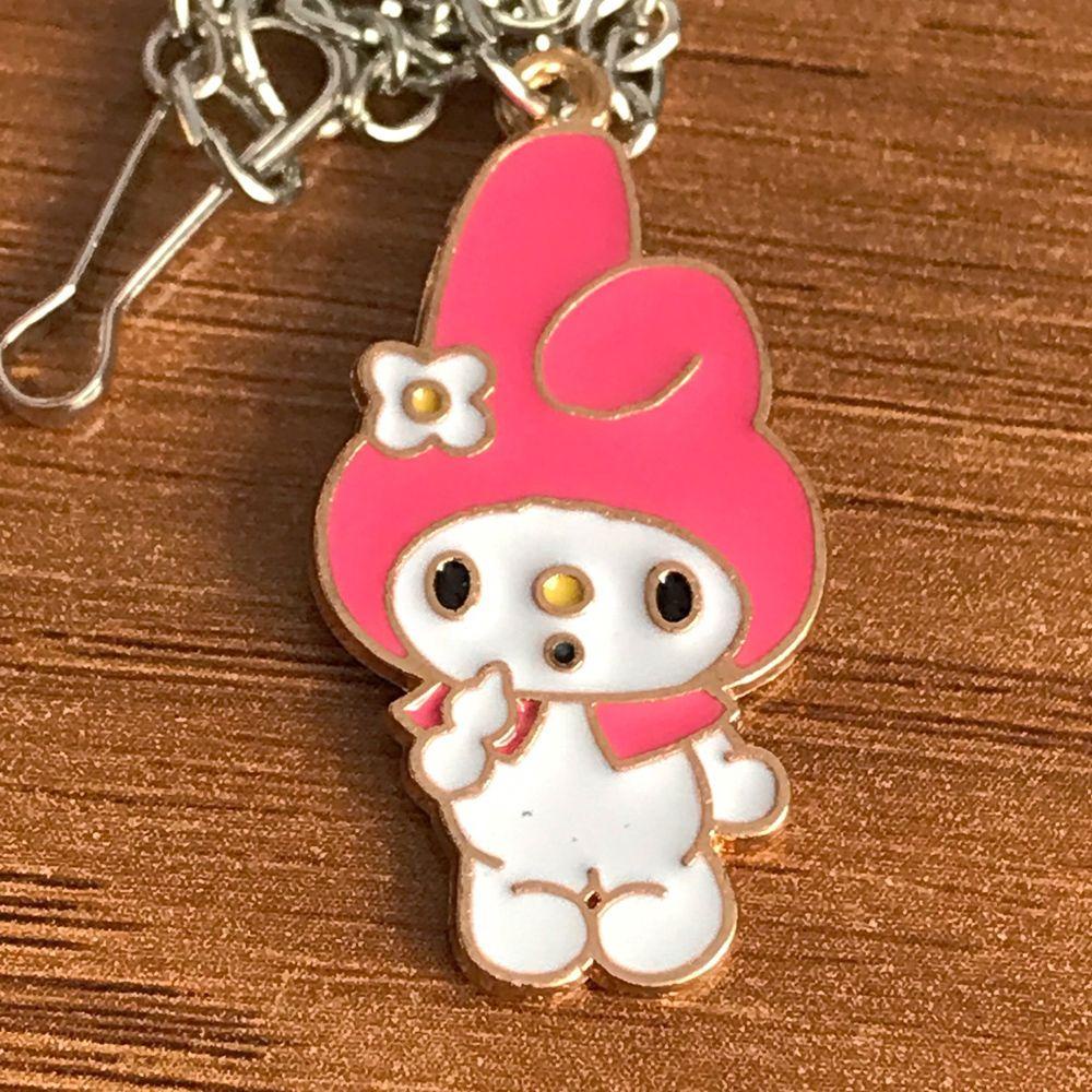 Needway   Kalung Anime Korea Trendy Lucu My Melody Drip Oil Untuk Pria Perempuan Perhiasan Leher