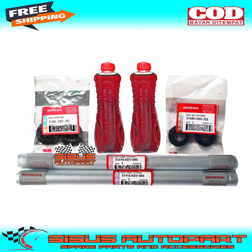 PAKET AS SHOCK DEPAN SUPRA SUPRA X SUPRA FIT LAMA SUPRA 100 / AS SHOCK SUPRA+SEAL SHOCK+SEAL TUTUP ABU+OLI SHOCK SUPRA KEV