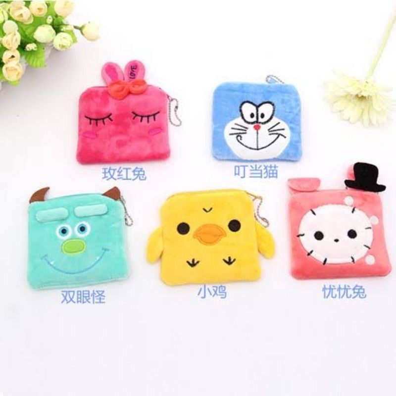 Dompet Koin Karakter Beludru / Gantungan Tas Boneka / Dompet Wanita / Souvenir - MKM