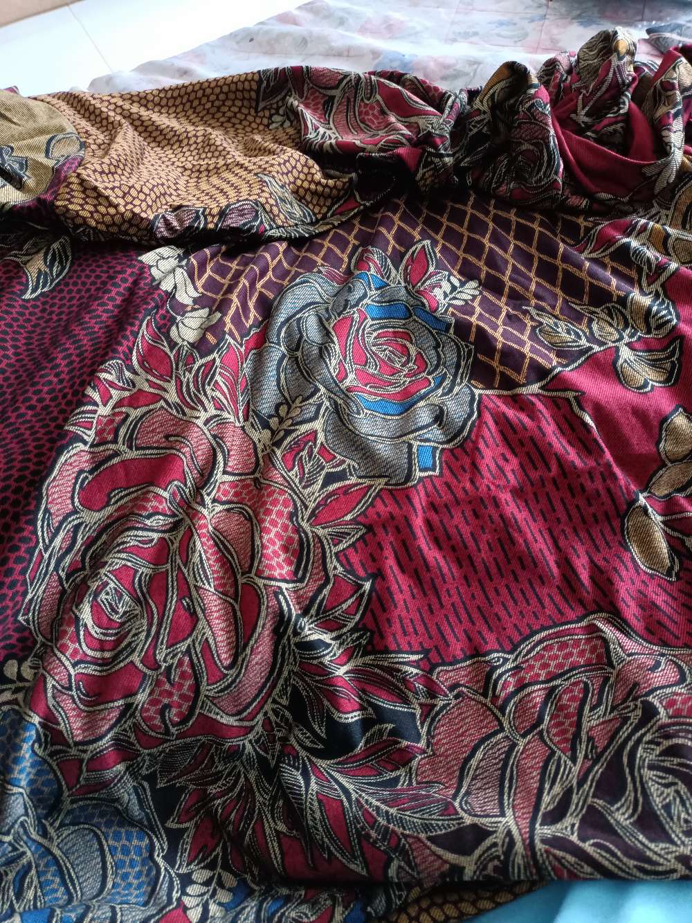 Imona Maxy Gamis Syari Calvin Jeans Motif Batik Original By Akasia (tebal.melar)