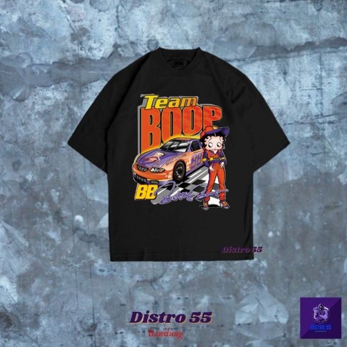 KAOS NASCAR TEAM BETTY BOOP VINTAGE T SHIRT (OVERSIZED TEE) / TSHIRT NASCAR TEAM BETTY BOOP OVERSIZE