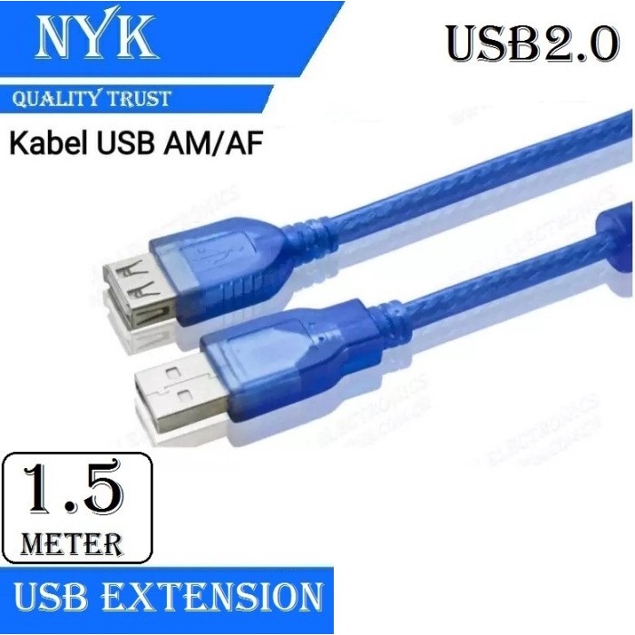 Kabel Perpanjangan USB Extention 2.0 Merek NYK 1.5m