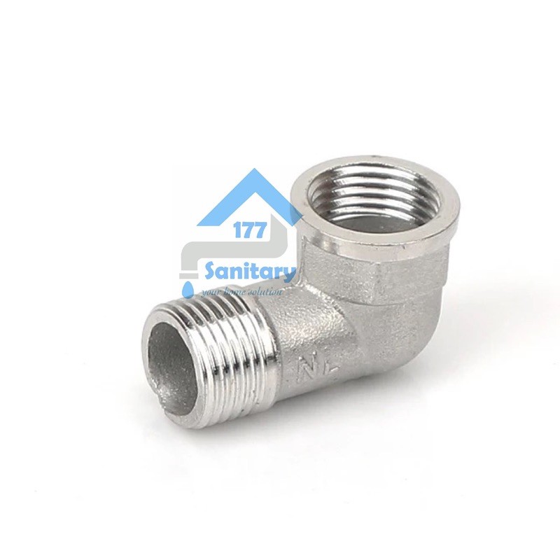 Knie LD Stainless 304 Ukuran 05 Inch E12 - Sambungan elbow Nepel Pipa Drat  Kni Knif L spare part fitting keni knee kene/X21