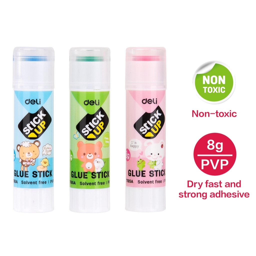 HAPPY TIME DELI LEM STIK LEM KERTAS STICK UP ANEKA WARNA MOTIF LUCU 8 GRAM GLUE STICK SUPER KUAT CEPAT KERING PERLENGKAPAN ALAT TULIS SEKOLAH KULIAH E7165A