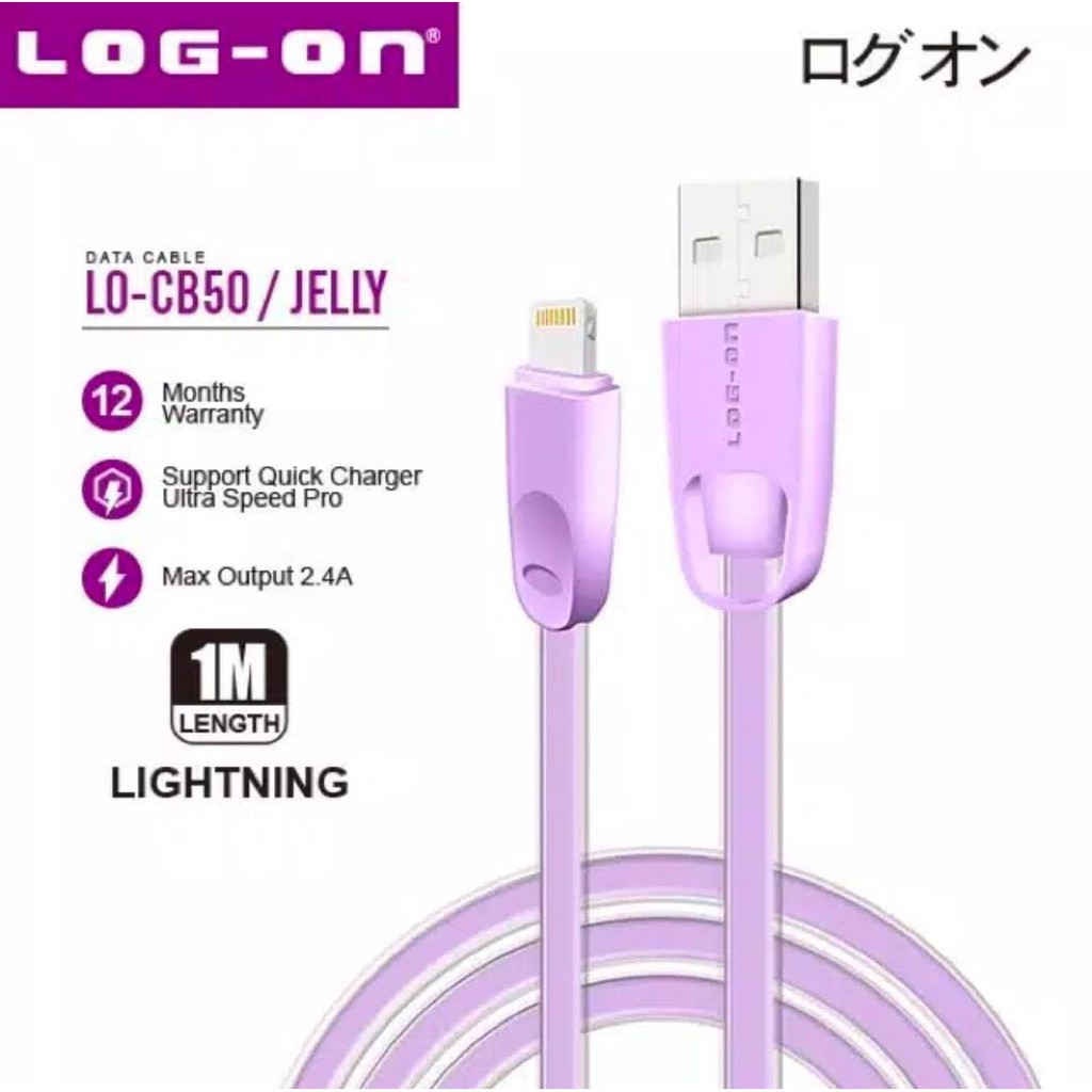 new~Kabel FAST CHARGING Jelly Micro/Android 2.4A LO-CB50 100cm LOG-ON